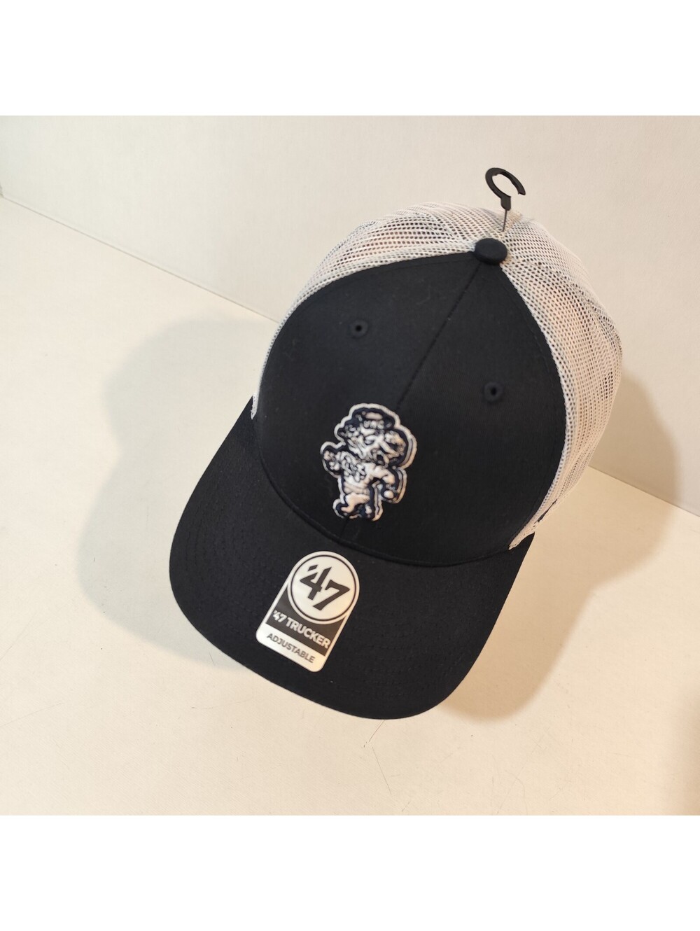 '47 Brand Mascot Trucker Snapback Black White Adjustable Mesh Back Hat [COPY]